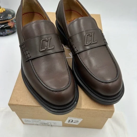 Men’s Christian Louboutin Urbino moc Leather logo Loafers size 41 made in Italy